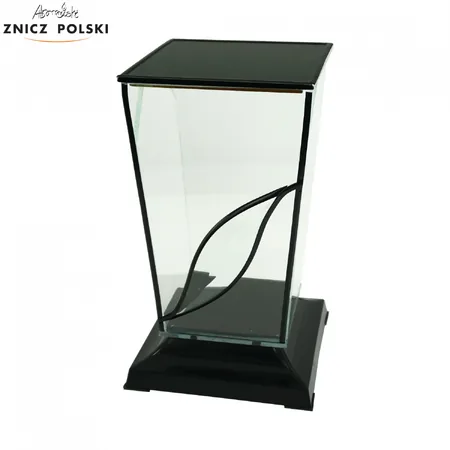 Znicz GLASS TRAPEZ ŁEZKA czarny