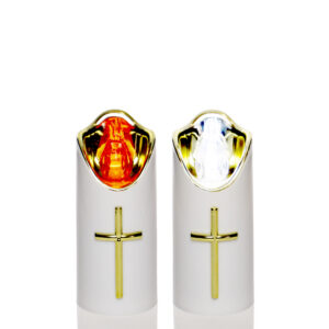 Wkład świeca LED RICO 12,5cm biało-złoty