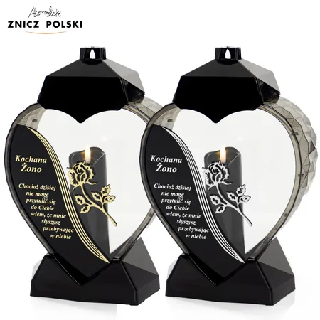 Znicz SERCE WIERSZ RÓŻA ŻONO