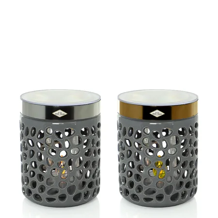 Znicz LATARENKA SOLAR CERAMICZNA SZARA